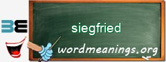 WordMeaning blackboard for siegfried